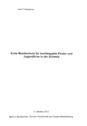 Erste Musikschule für hochbegabte Kinder und Jugendliche in der Schweiz