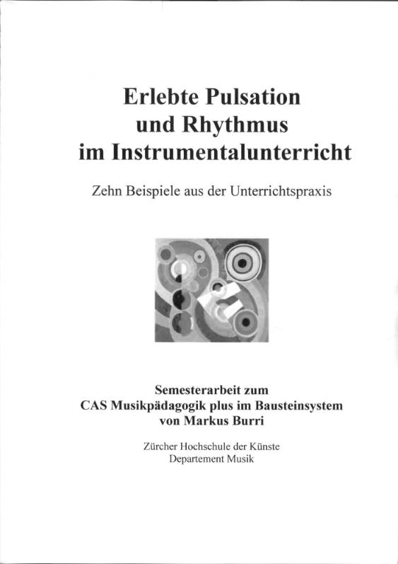 Erlebte Pulsation und Rhythmus im Instrumentalunterricht
