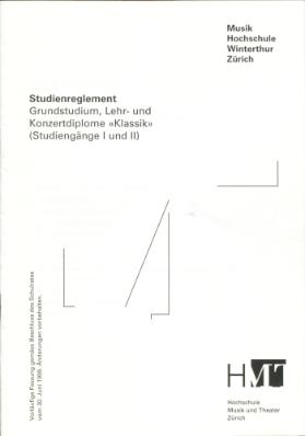 Studienreglement Grundstudium, Lehr- und Konzertdiplome "Klassik"