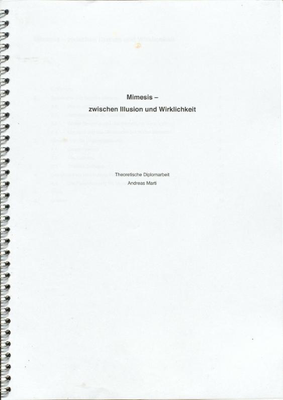 Mimesis - zwischen Illusion und Wirklichkeit