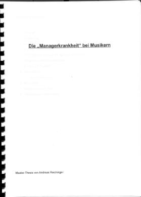 Die 'Managerkrankheit' bei Musikern