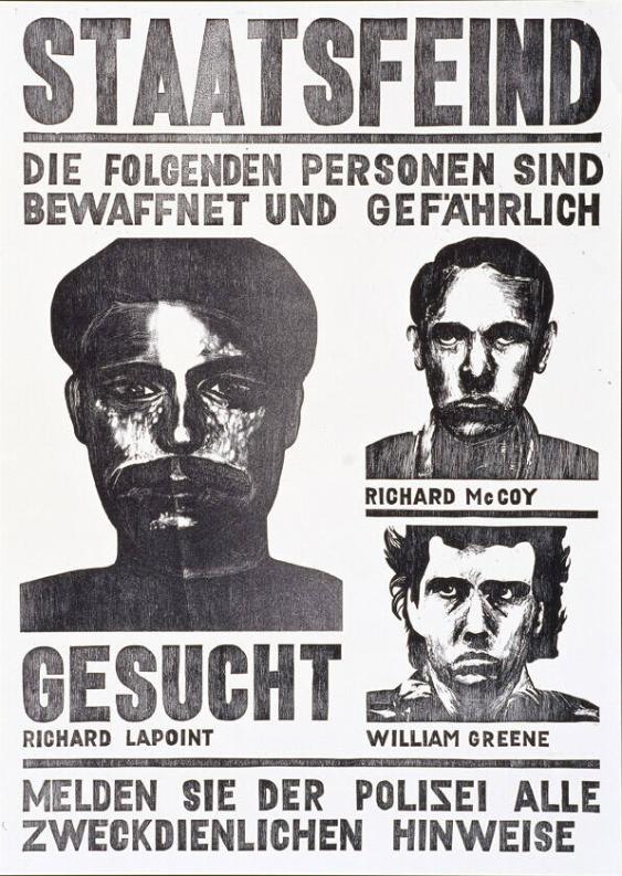 Staatsfeind - Die folgenden Personen sind bewaffnet und gefährlich - Gesucht - Richard McCoy - Richard Lapoint - William Greene - Melden Sie der Polizei alle zweckdienlichen Hinweise