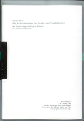 Die Reformdebatte des Stadt- und Staatstheater im deutschsprachigen Raum