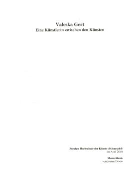 Valeska Gert - Eine Künstlerin zwischen den Künsten