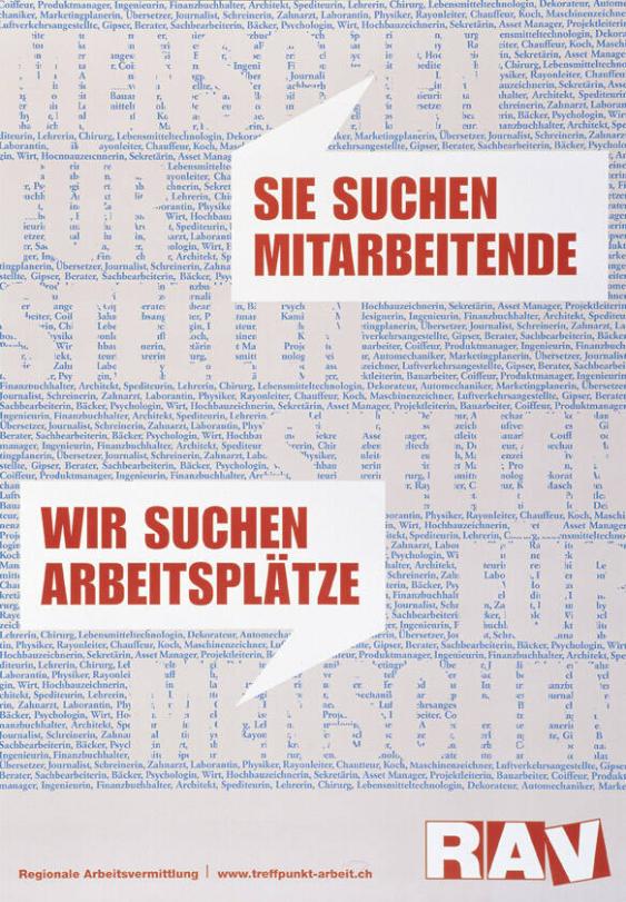 Sie suchen Mitarbeitende - Wir suchen Arbeitplätze - Menschen für Stellen - Stellen für Menschen - Regionale Arbeitsvermittlung, RAV