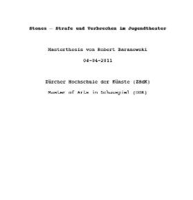 Stones – Strafe und Verbrechen im Jugendtheater