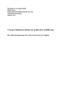 Vom persönlichen Erlebnis zur politischen Aufführung