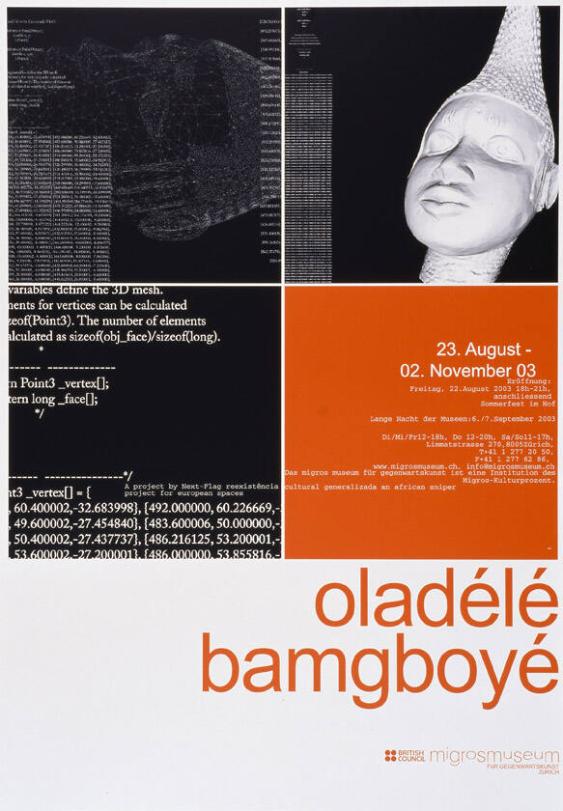 Oladélé Bamgboyé - A project by Next-Flag reexistencia cultural generalizada an african sniper project for european spaces - Migros Museum für Gegenwartskunst Zürich