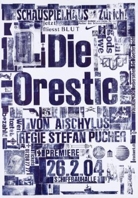 Die Orestie - Schauspielhaus Zürich - jetzt fliesst Blut - in gods we trust - Wer tötet bezahlt - Von Aischylos - Regie Stefan Pucher - Schiffbauhalle