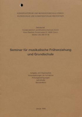 Seminar für musikalische Früherziehung und Grundschule