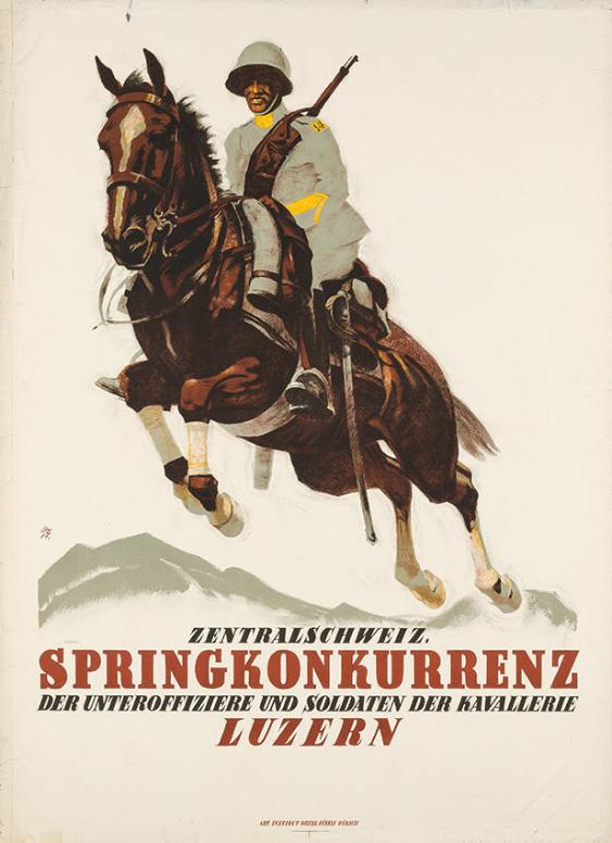 Zentralschweiz. Springkonkurrenz der Unteroffiziere und Soldaten der Kavallerie - Luzern