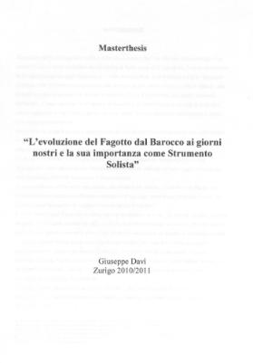L'evoluzione del fagotto dal Barocco ai giorni nostri e la sua importanza come strumento solista