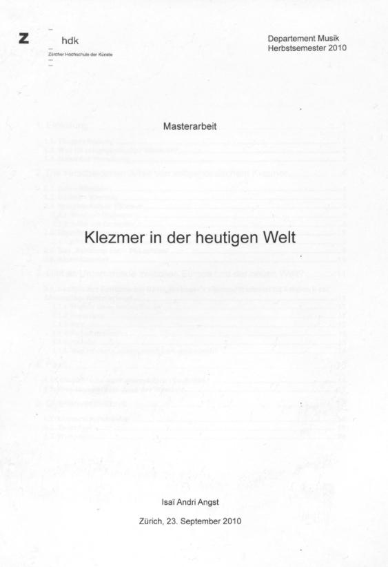 Klezmer in der heutigen Welt