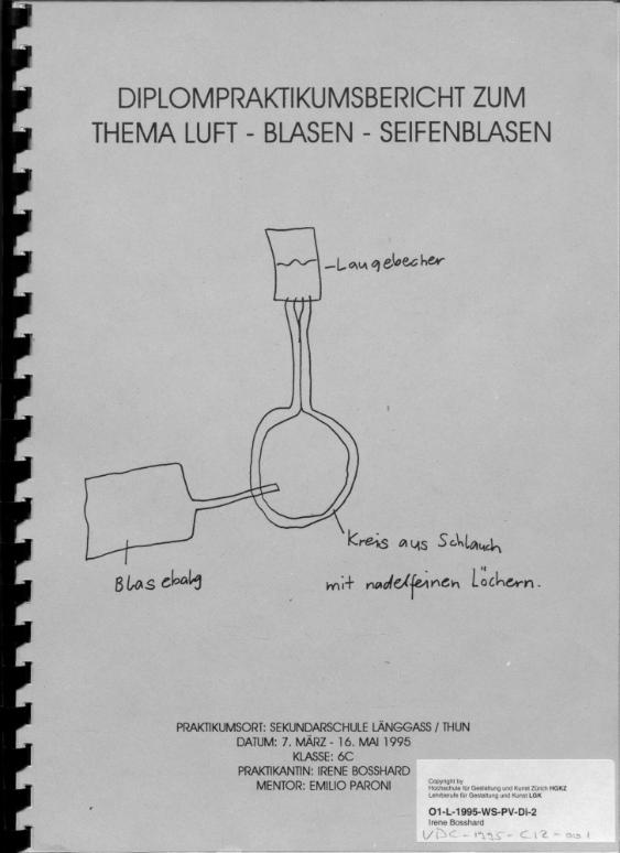 Diplompraktikumsbericht zum Thema Luft - Blasen - Seifenblasen