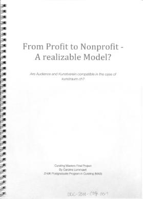 From Profit do Nonprofit - A realizable Model?