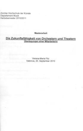 Die Zukunftsfähigkeit von Orchestern und Theatern