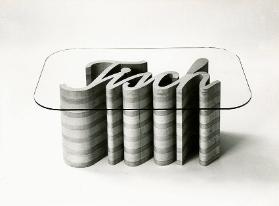 Glas-Holz-Tisch