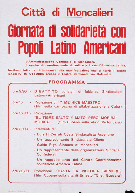 Città di Moncalieri - Giornata di solidarietà con i Popoli Latino Americani