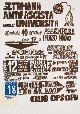 Settimana antifascista nell'università - CUB - CPS - CPU