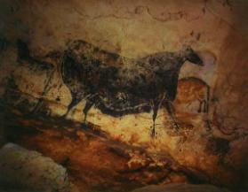 Grotte de Lascaux, Grande Nef, Grosse Kuh und Polychrome Schilder