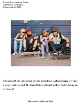 Wie kann ich als Lehrperson auf die besonderen Anforderungen der Adoleszenz reagieren und die Jugendlichen adäquat in ihrer Entwicklung unterstützen?