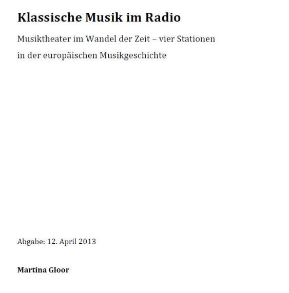 Klassische Musik im Radio