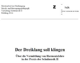 Der Dreiklang soll klingen. Über die Vermittlung von Harmonielehre in der Praxis von Schulmusik II