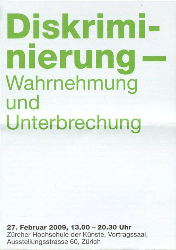 Diskriminierung - Wahrnehmung und Unterbrechung