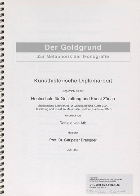 Der Goldgrund - Zur Metaphorik der Ikonografie