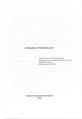 A. Skrjabin. 24 Präludien op.11