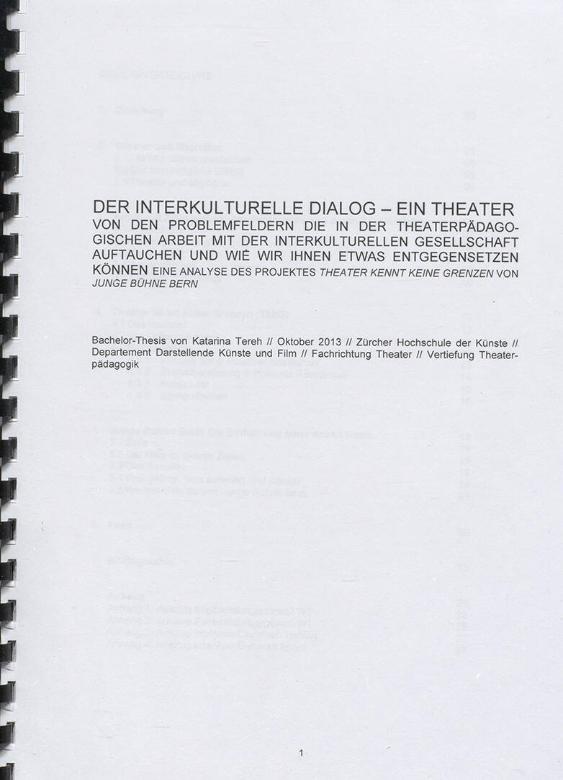 Der interkulturelle Dialog - ein Theater