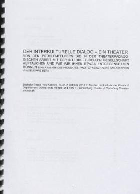Der interkulturelle Dialog - ein Theater