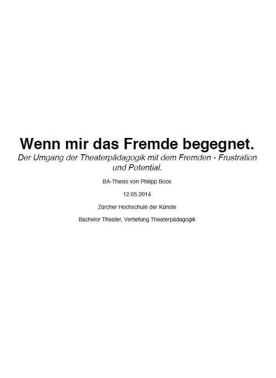 Wenn mir das Fremde begegnet