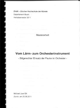 Vom Lärm- zum Orchesterinstrument