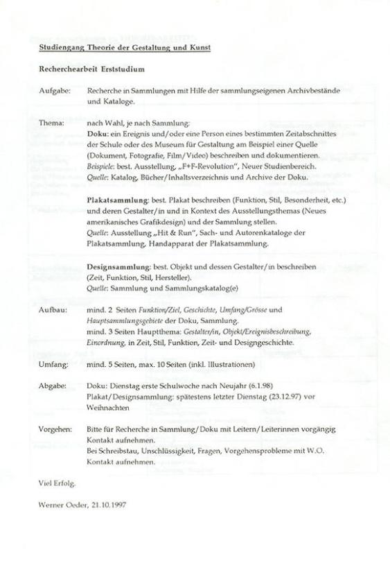 Recherchearbeit Erststudium