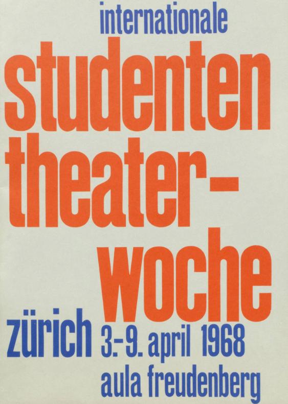 Cover Broschüren Internationale Studententheaterwoche Zürich