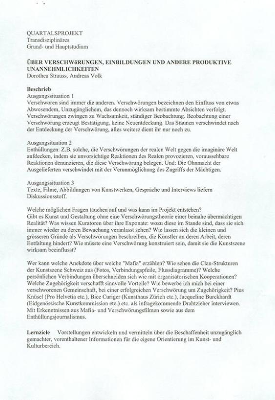 Über Verschwörungen, Einbildungen und andere produktive Unannehmlichkeiten