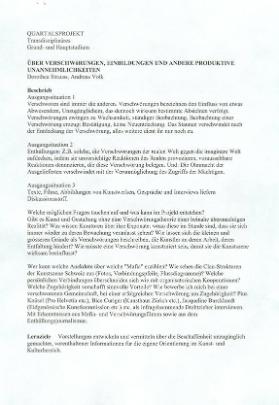 Über Verschwörungen, Einbildungen und andere produktive Unannehmlichkeiten