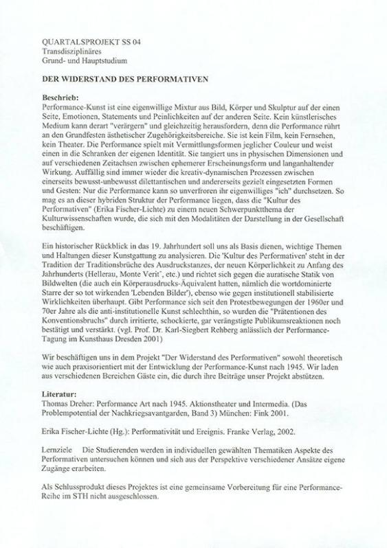 Der Widerstand des Performativen