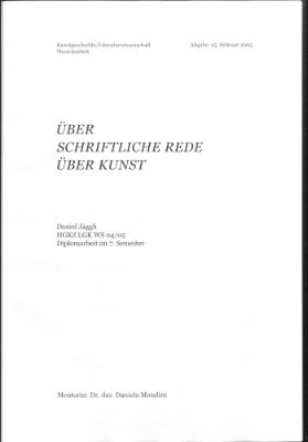 Über schriftliche Rede - Über Kunst