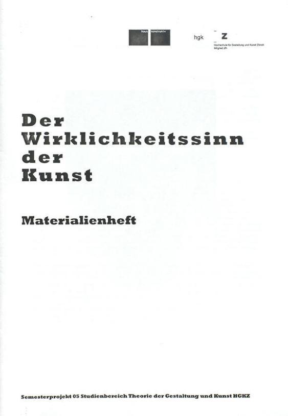 Der Wirklichkeitssinn der Kunst