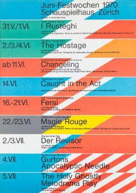 Juni-Festwochen 1970 -Schauspielhaus Zürich