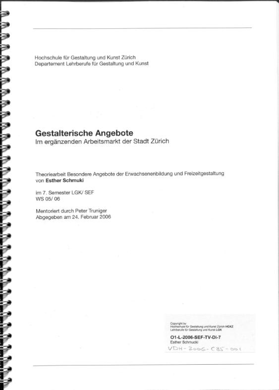 Gestalterische Angebote