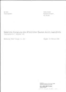 Natürliche Aneignung des öffentlichen Raumes durch Jugendliche