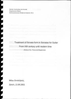 Treatment of sonata form in sonatas for guitar from XIII century until modern time