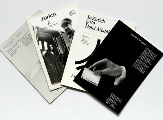 Hotel-Werbung. Hotel Atlantis, International, Airport Hilton, Zürich, Delta