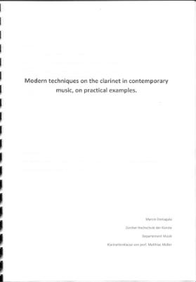 Modern techniques on the clarinet in contemporary music, on practical examples