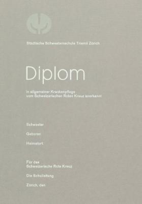 Städtische Schwesternschule Triemli Zürich. Diplom in allgemeiner Krankenpflege vom Schweizerischen Roten Kreuz anerkannt.
