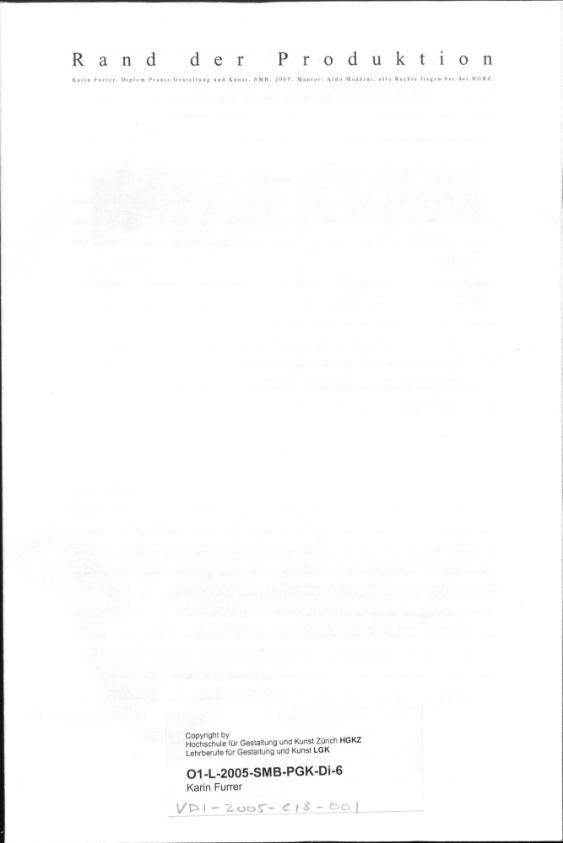 Rand der Produktion