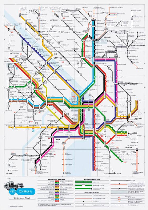 VBZ Züri Linie - Liniennetz Stadt